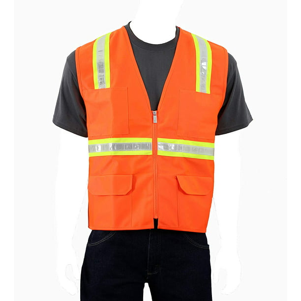 SAFETY FLAG COMPANY FIRE DELUXE DAY/NIGHT REFLECTIVE SAFETY VEST ORANGE